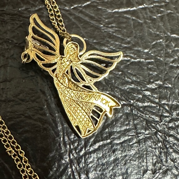 10k gold filled necklace with 10k angel pendant